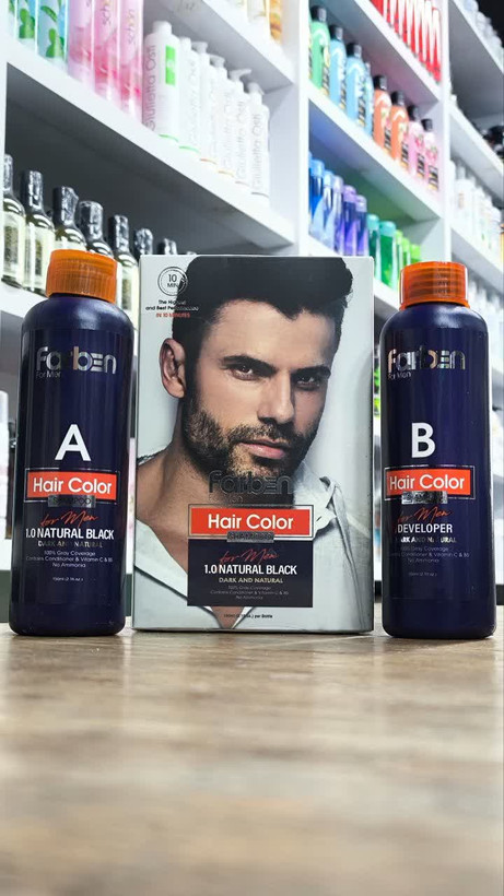 شامپو مو فاربن مدل Natural Black 1.0 حجم 150 میلی لیتر مجموعه 2 عددی