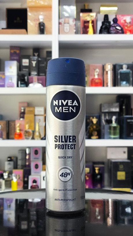 اسپری ضد تعریق نیوآ nivea مدل silver protectb quick dry حجم 150 میل 48 ساعته