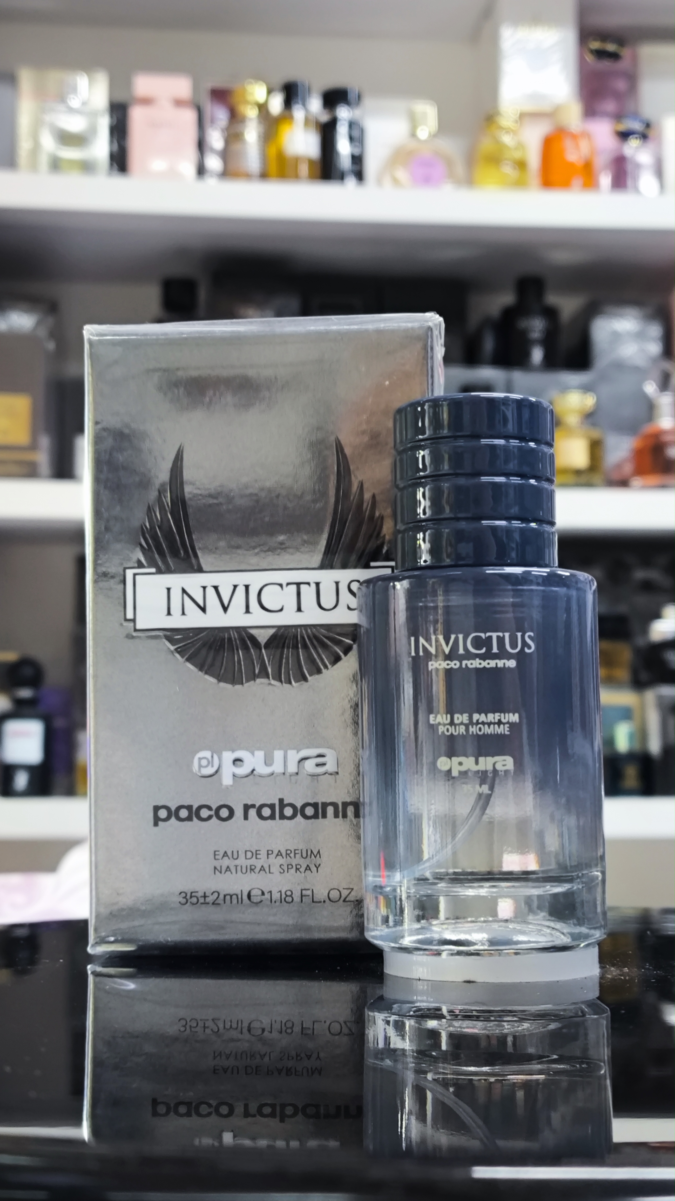 عطر مردانه پورا PURA رایحه اینوکتوس INVICTUS  حجم 35 میلی لیتر