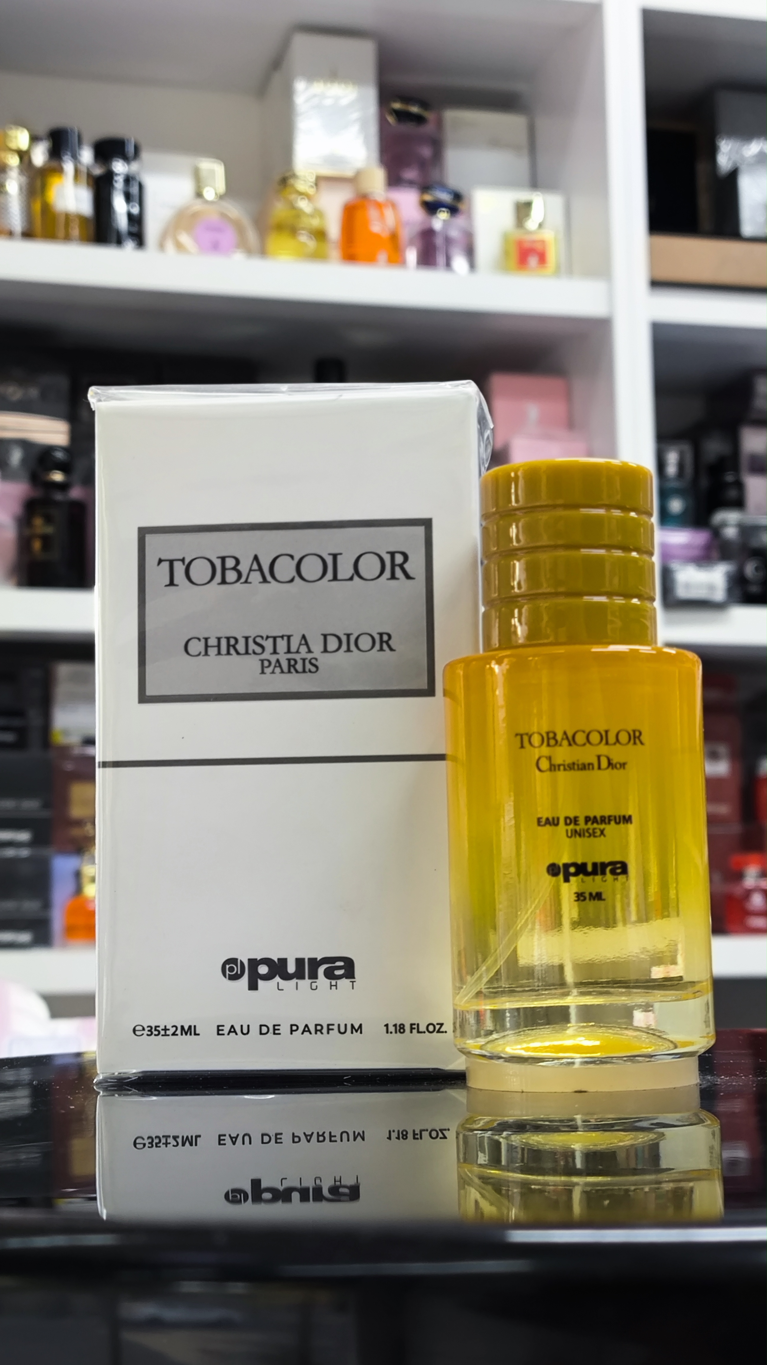 عطر زنانه و مردانه پورا PURA رایحه توباکالر TOBACOLOR حجم 35 میلی لیتر