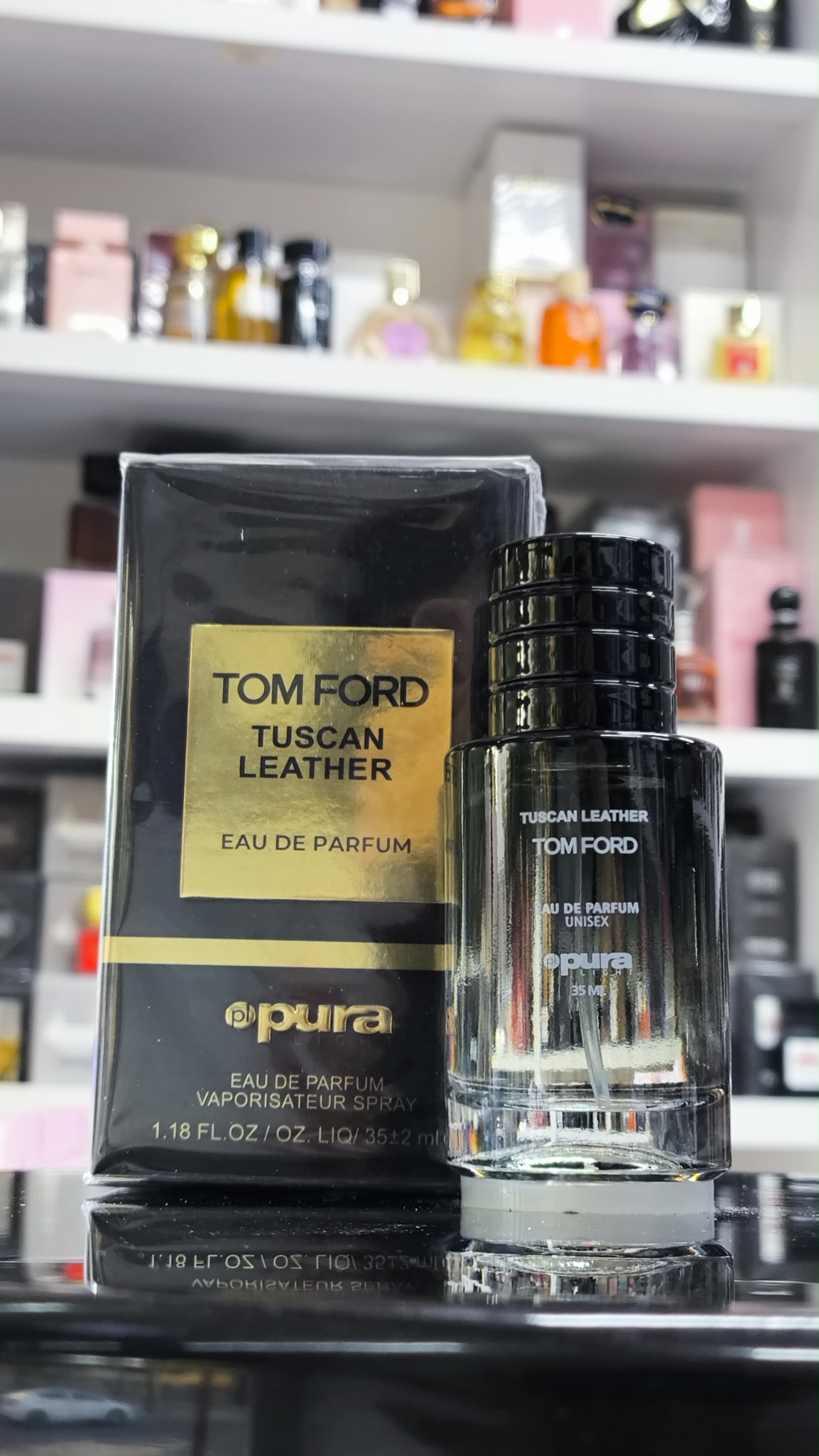 عطر مردانه پورا PUR رایحه تام فورد توسکان لدر TOM FORD TUSCAN LETHER حجم 35 میلی لیتر