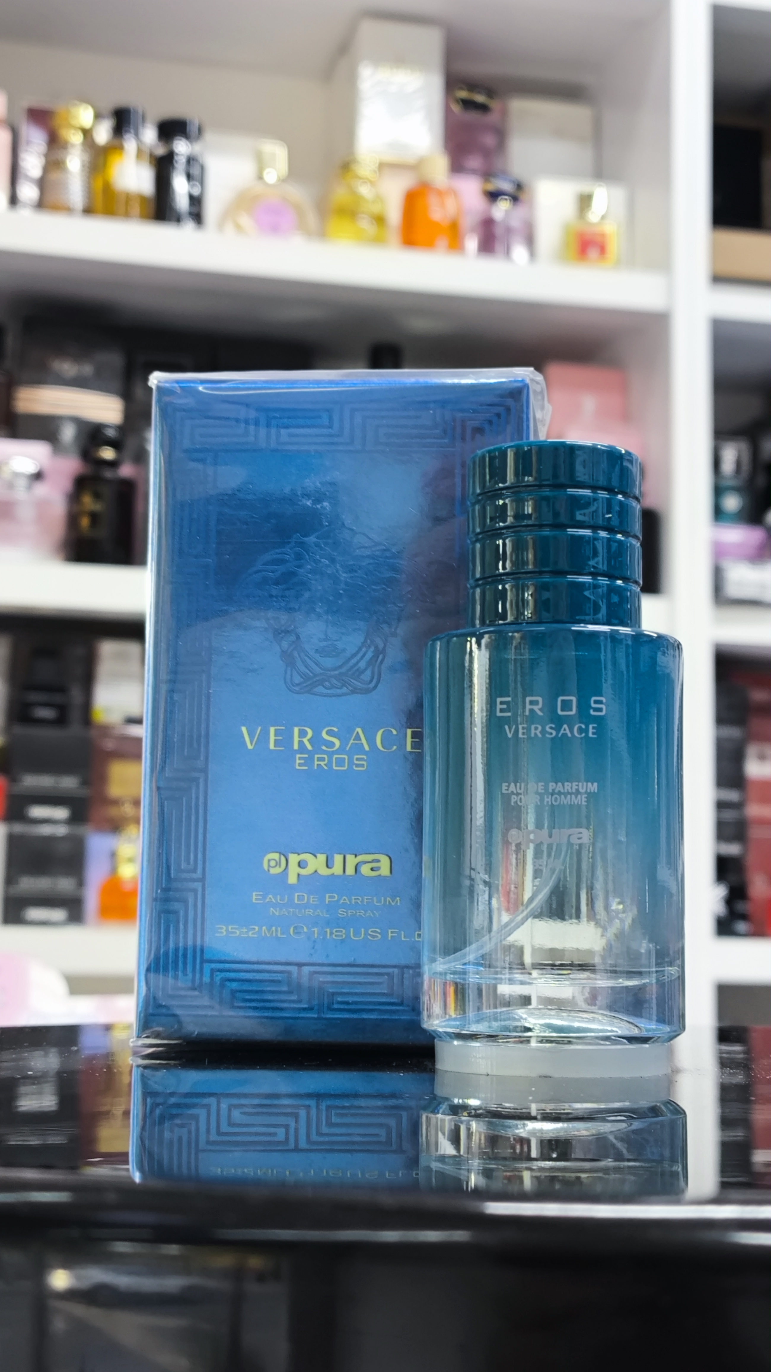 عطر مردانه پورا PUR رایحه ورساچ اروس VERSACE EROS حجم 35 میلی لیتر