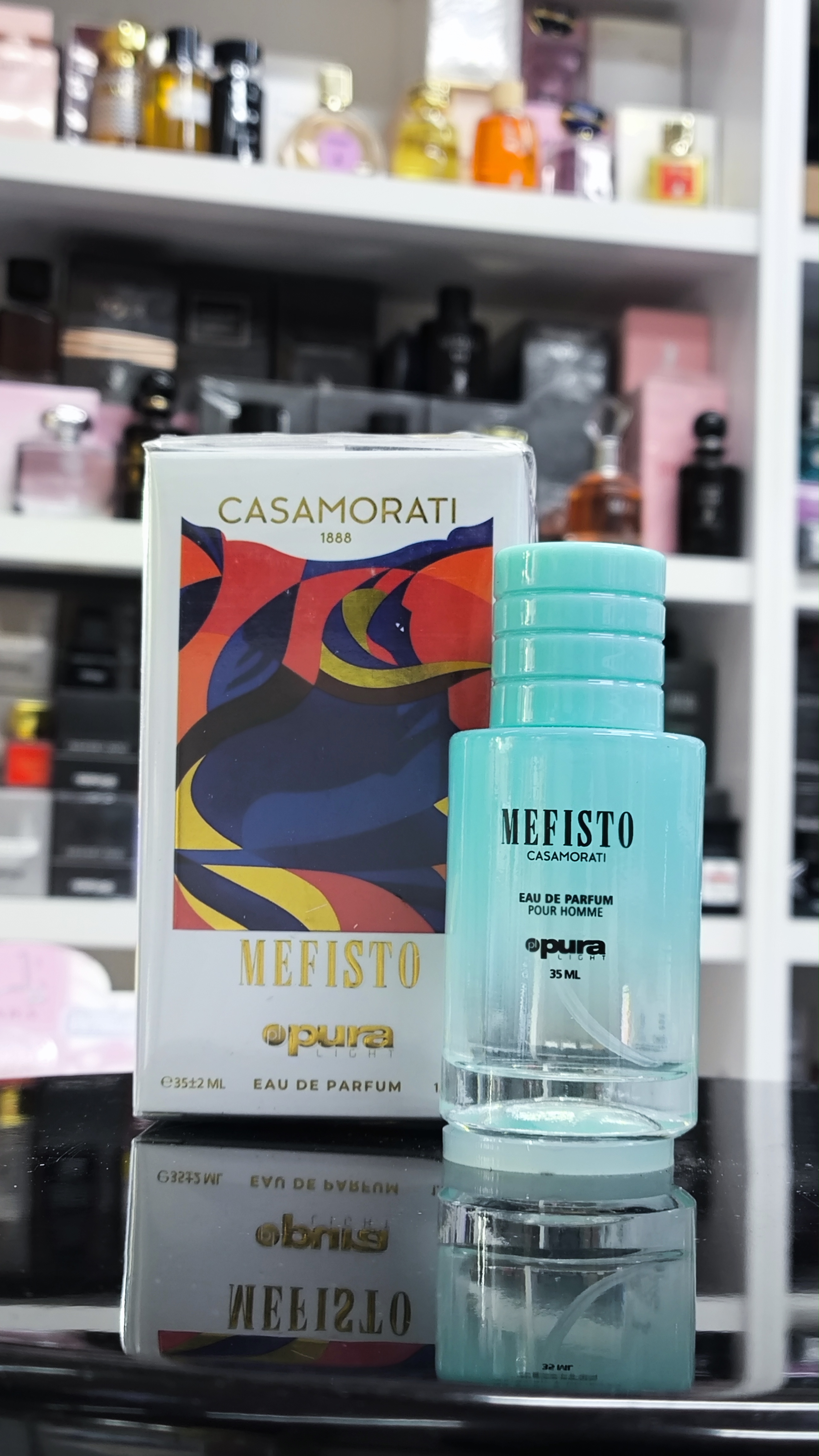 عطر مردانه پورا PUR رایحه کازاموراتی مفیستو CASAMORATI MEFISTOحجم 35 میلی لیتر