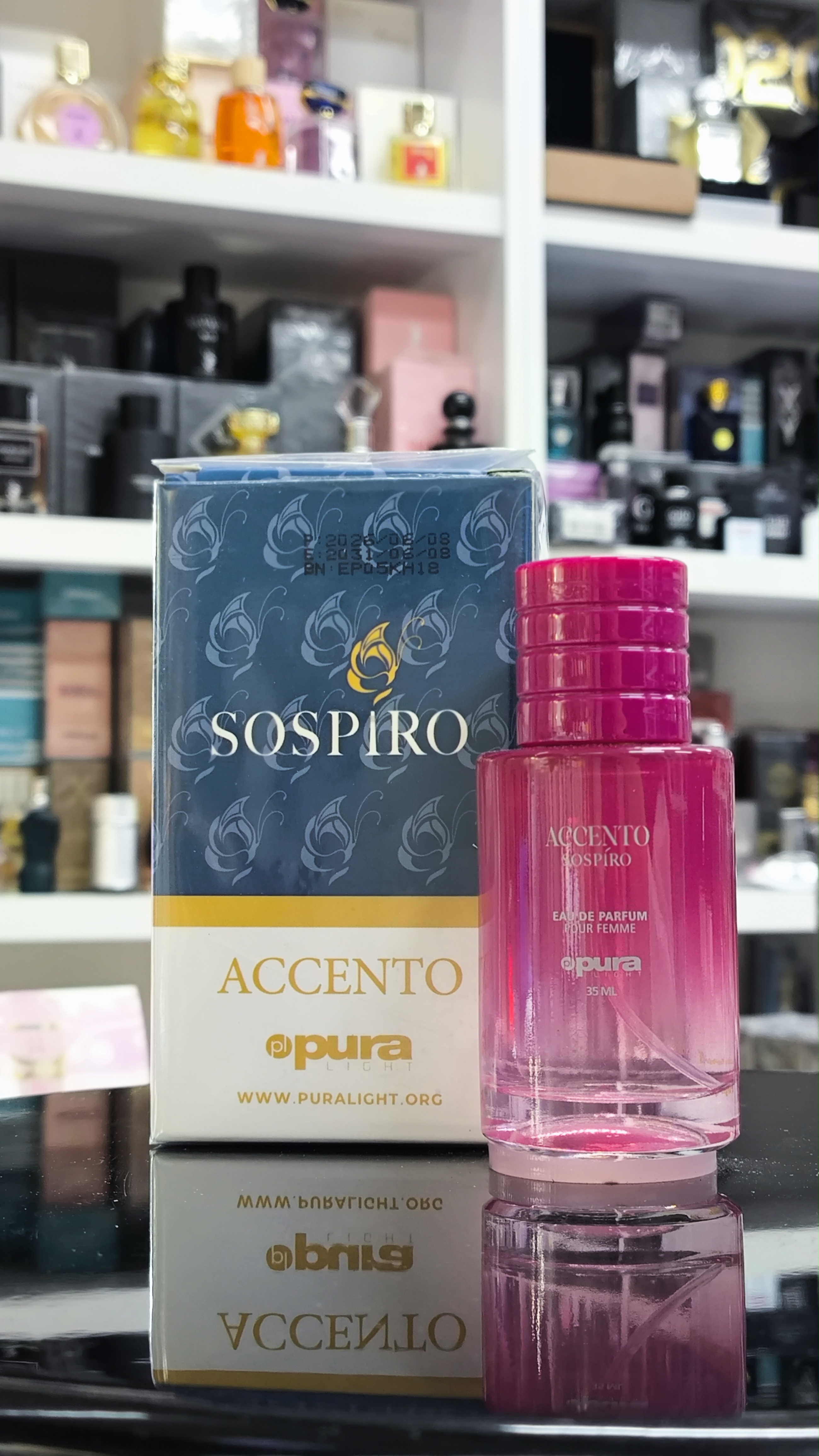 عطر زنانه پورا PURA رایحه سوسپیرو اکسنتو SOSPIRO ACCENTO حجم 35 میلی لیتر