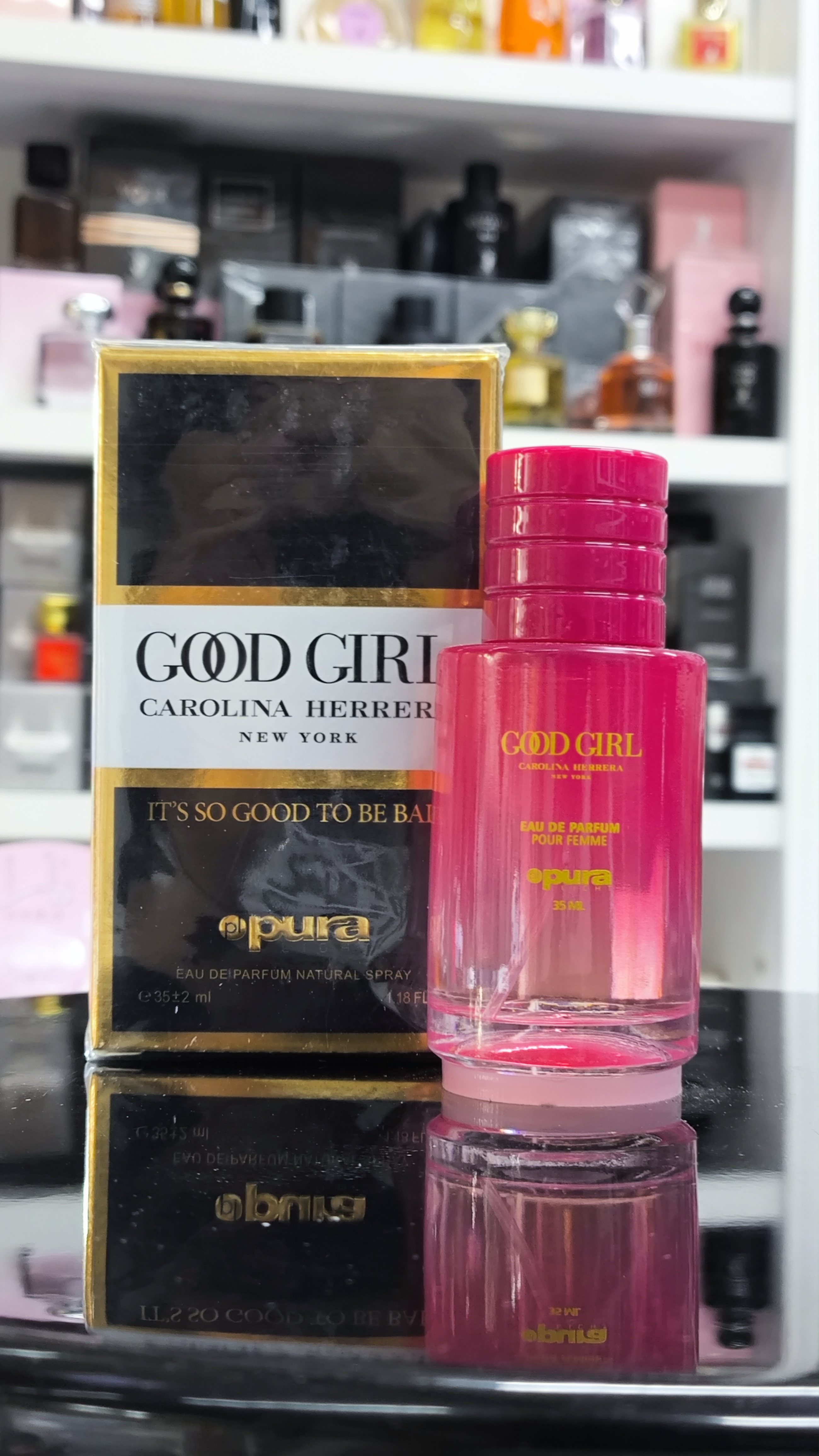 عطر زنانه پورا PURA رایحه گود گرل GOOD GIRL حجم 35 میلی لیتر