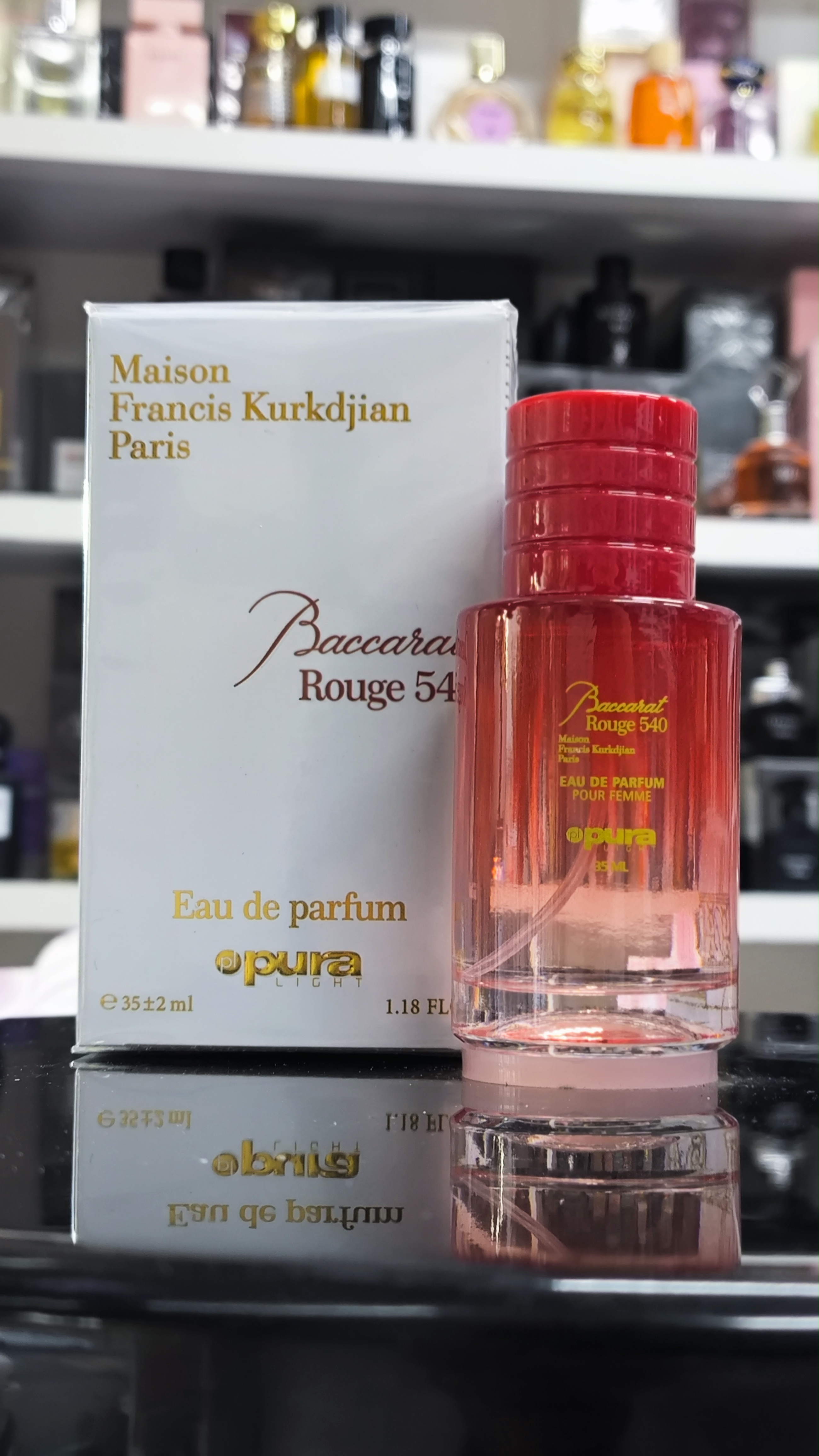 عطر زنانه پورا PURA رایحه باکارات رژ 540 BACARAT ROUGE حجم 35 میلی لیتر