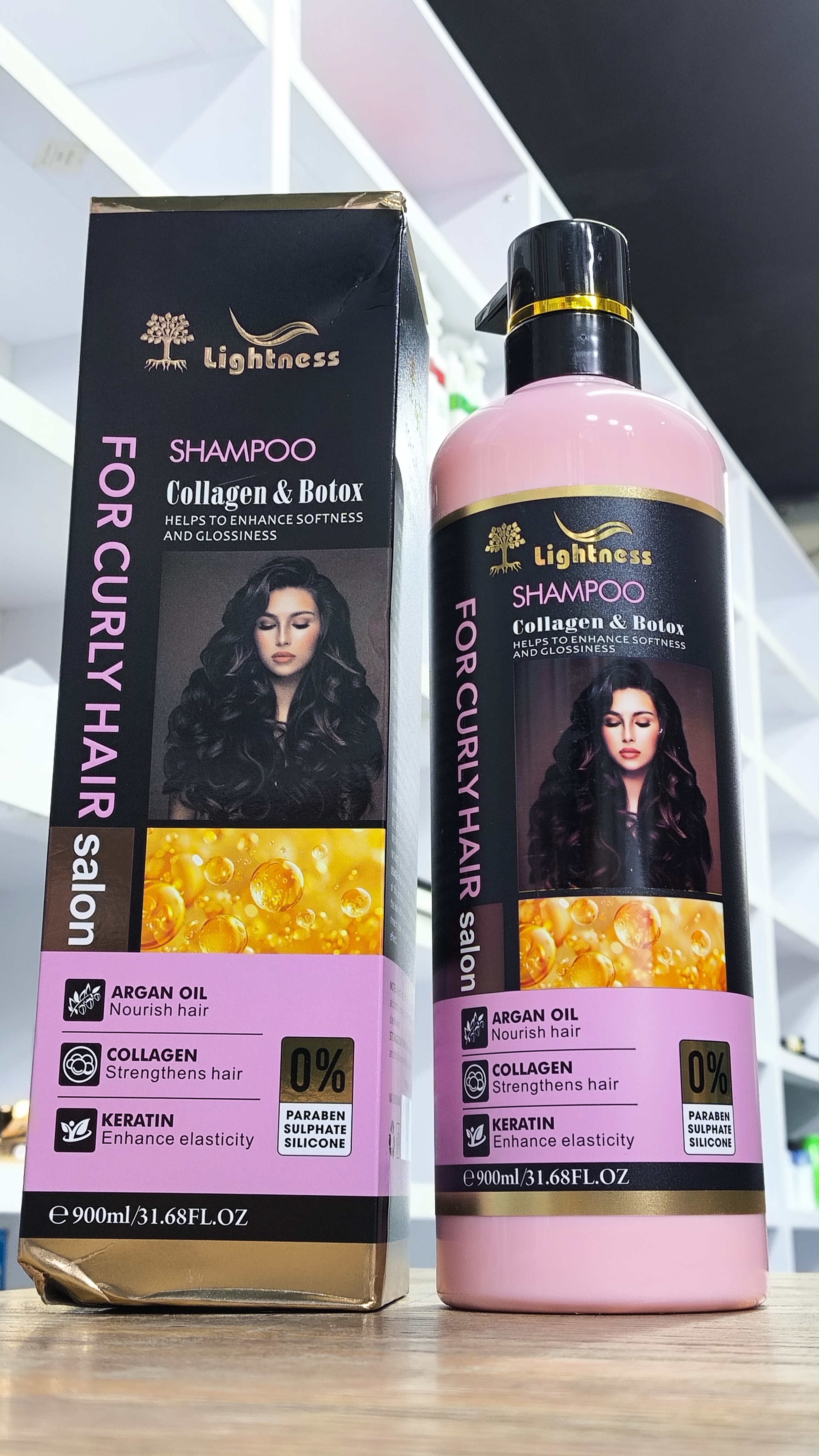 شامپو موهای فر لایتنس Lightness حجم ۹۰۰میلی لیتر
